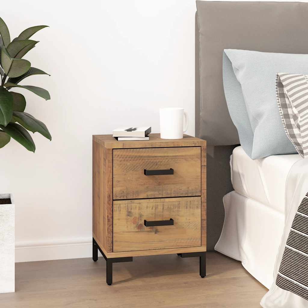 vidaXL Table de chevet marron 36x30x45 cm en pin massif