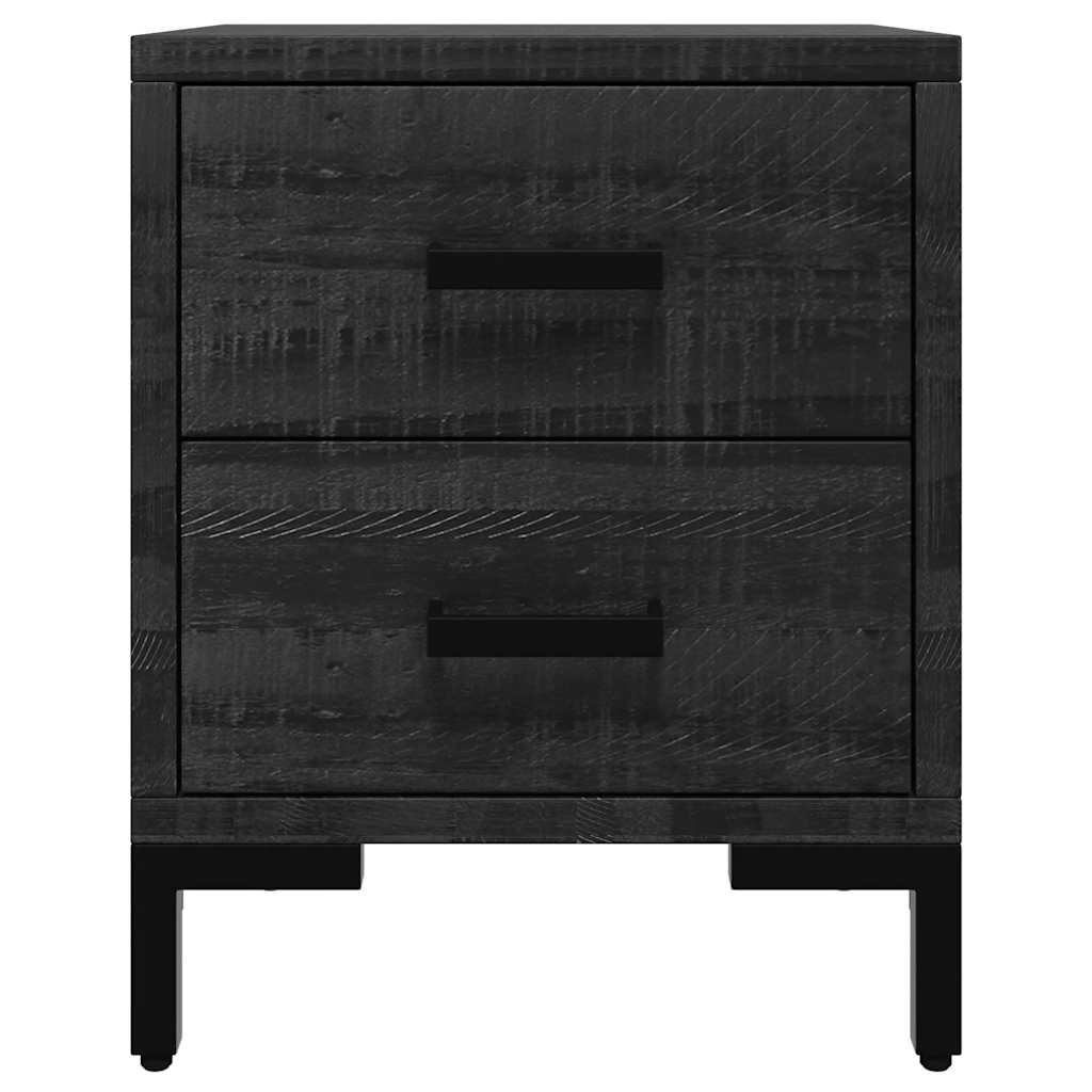 vidaXL Table de chevet Noir 36x30x45 cm Bois de pin massif