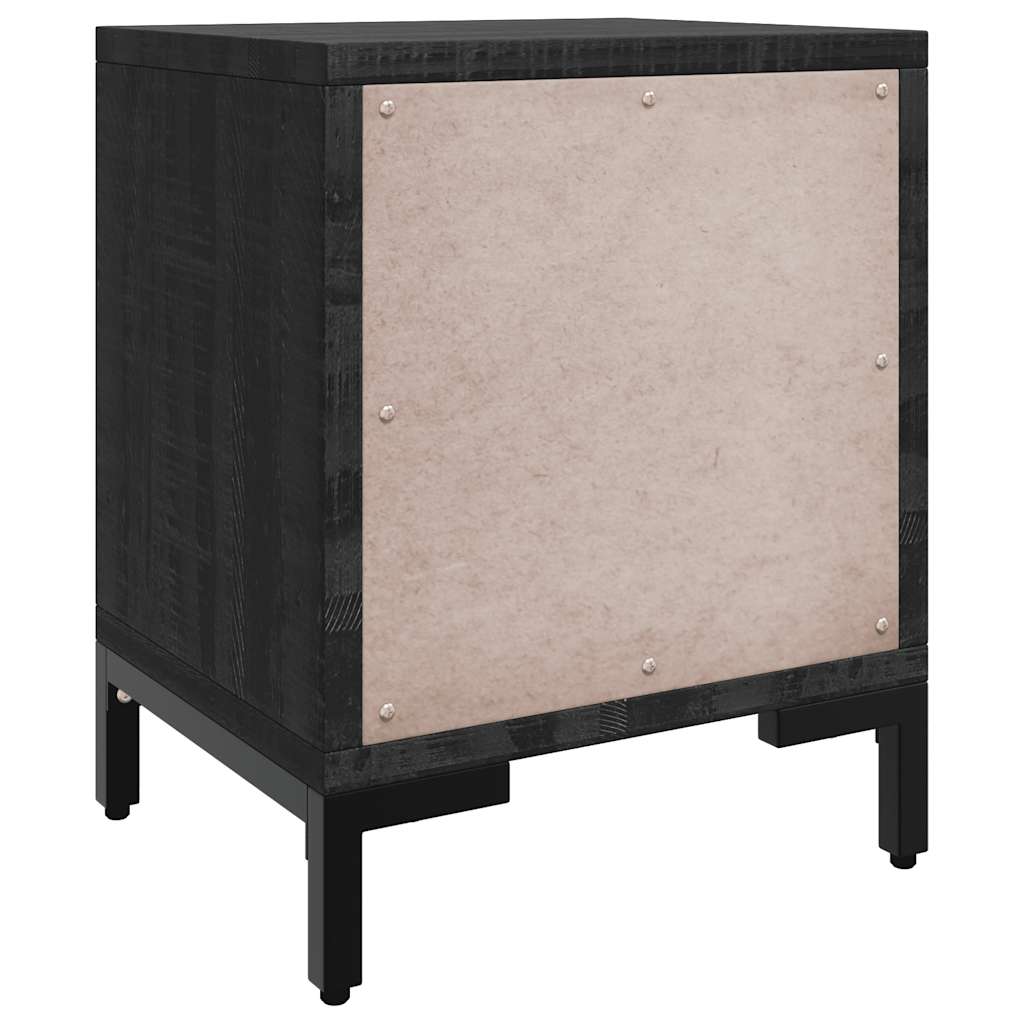 vidaXL Table de chevet Noir 36x30x45 cm Bois de pin massif