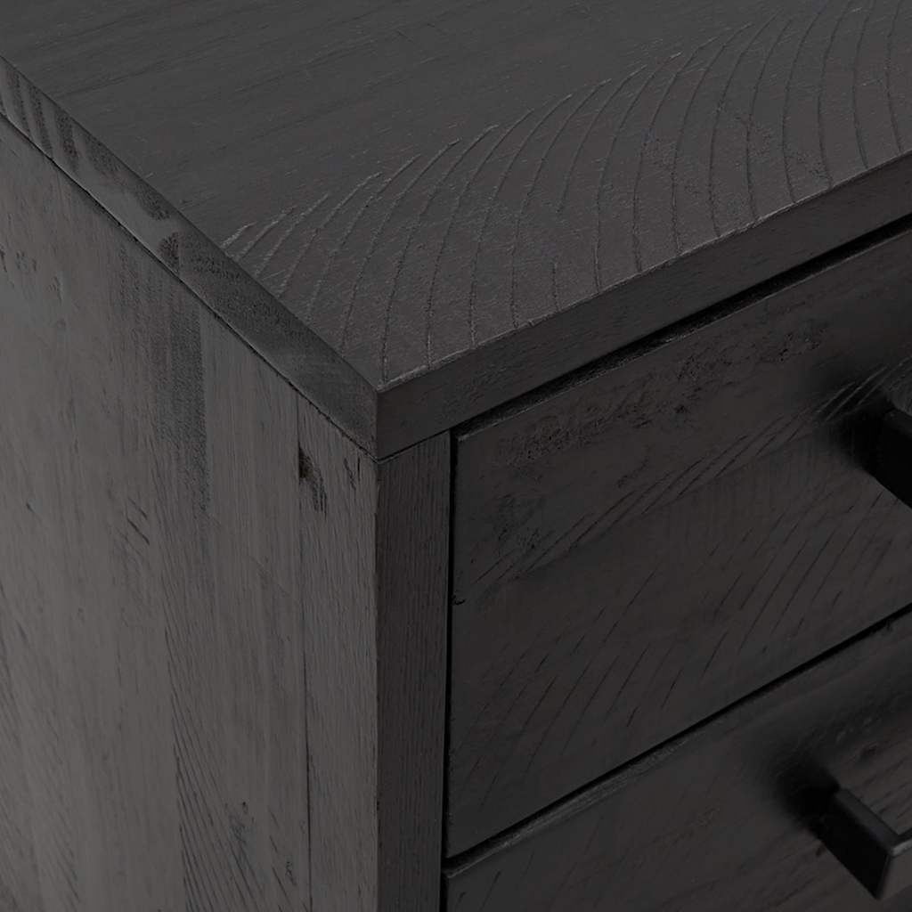 vidaXL Table de chevet Noir 36x30x45 cm Bois de pin massif