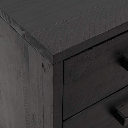 vidaXL Table de chevet Noir 36x30x45 cm Bois de pin massif