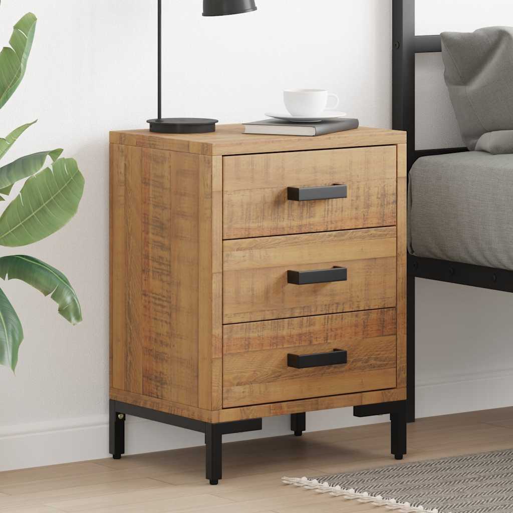 vidaXL Table de chevet marron 40x30x55 cm en pin massif