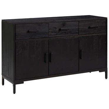 vidaXL Commode noir 110x35x70 cm Pin massif