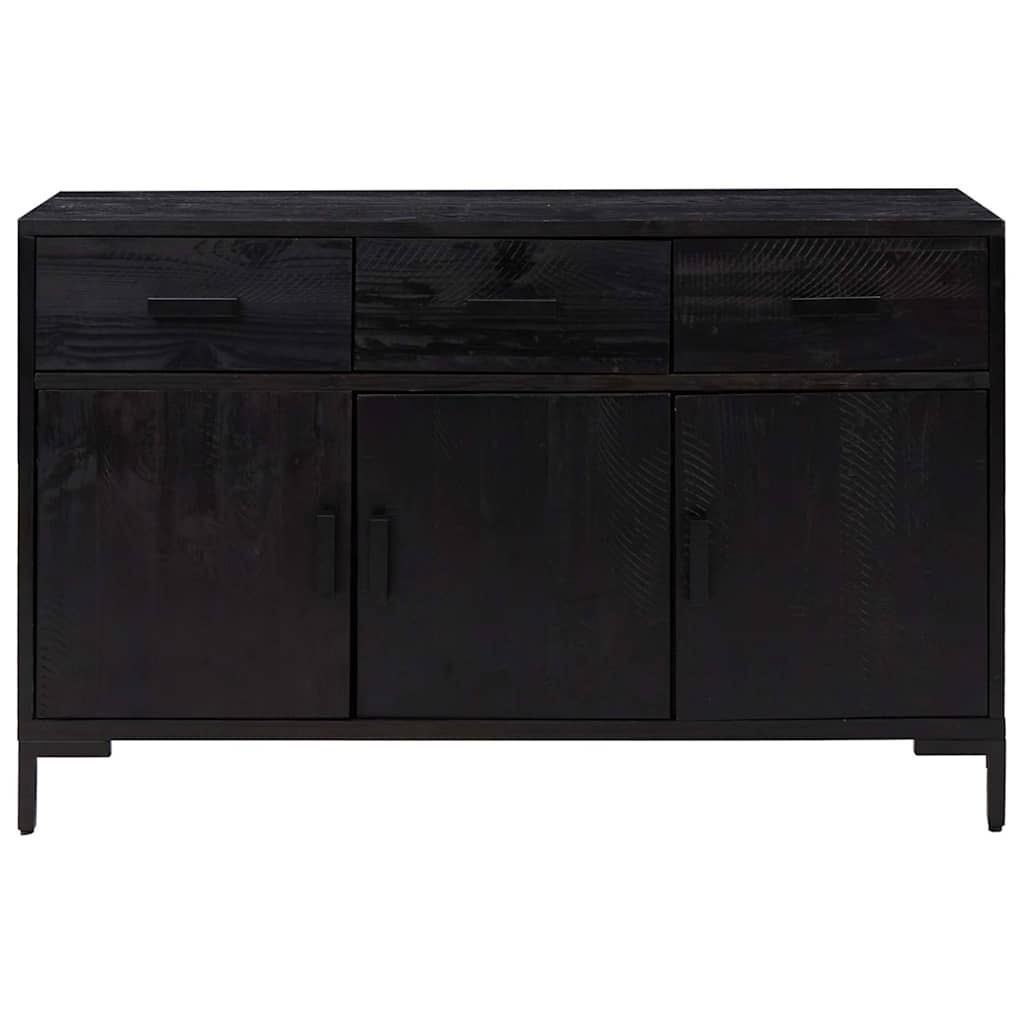 vidaXL Commode noir 110x35x70 cm Pin massif