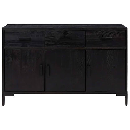 vidaXL Commode noir 110x35x70 cm Pin massif