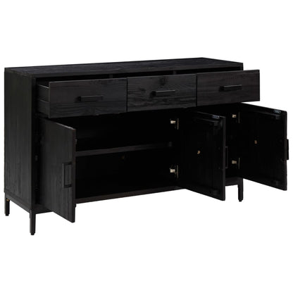 vidaXL Commode noir 110x35x70 cm Pin massif