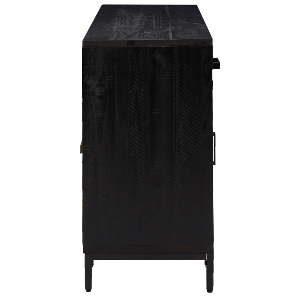 vidaXL Commode noir 110x35x70 cm Pin massif