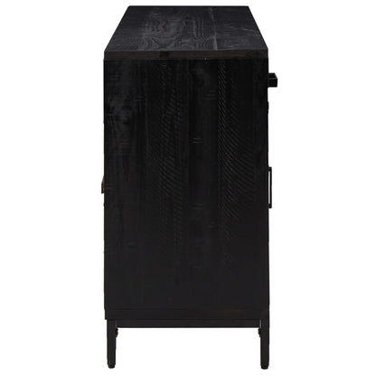 vidaXL Commode noir 110x35x70 cm Pin massif
