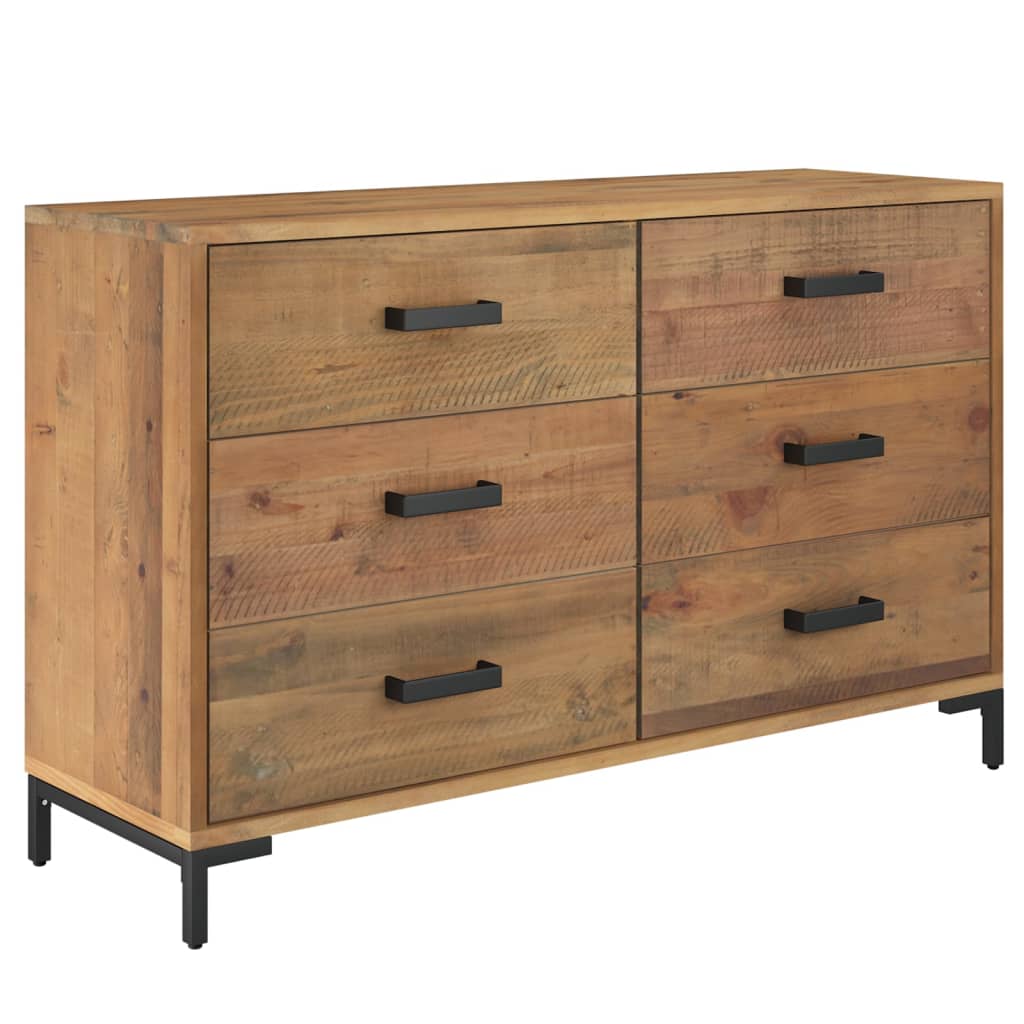 vidaXL Buffet marron 110x35x70 cm Bois de pin massif