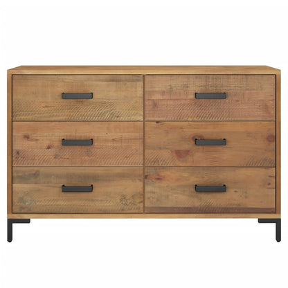 vidaXL Buffet marron 110x35x70 cm Bois de pin massif
