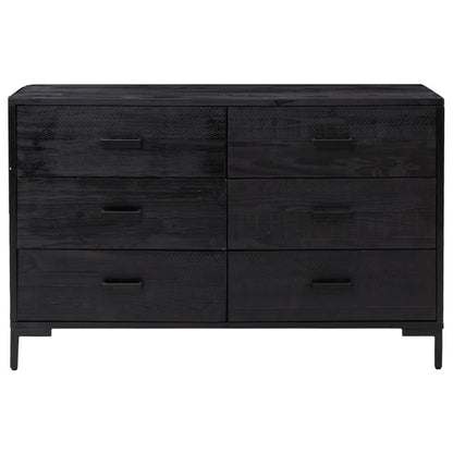 vidaXL Commode noir 110x35x70 cm Pin massif