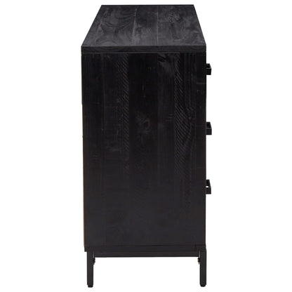 vidaXL Commode noir 110x35x70 cm Pin massif
