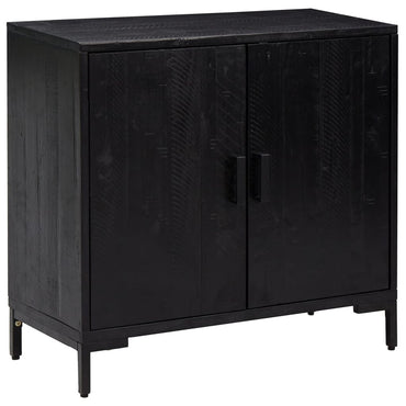 vidaXL Buffet noir 75x35x70 cm Bois de pin massif