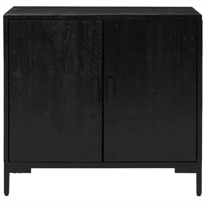 vidaXL Buffet noir 75x35x70 cm Bois de pin massif