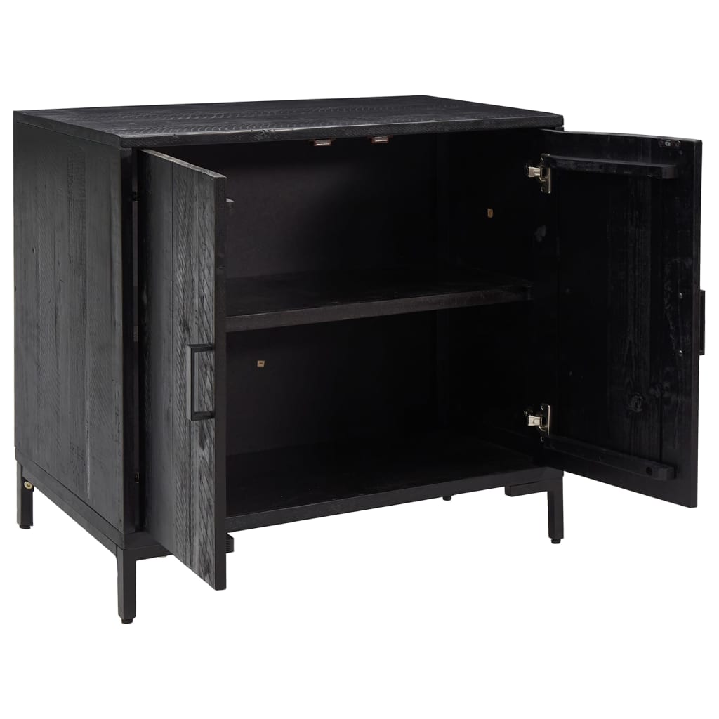 vidaXL Buffet noir 75x35x70 cm Bois de pin massif