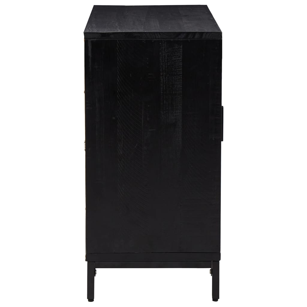 vidaXL Buffet noir 75x35x70 cm Bois de pin massif