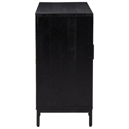 vidaXL Buffet noir 75x35x70 cm Bois de pin massif