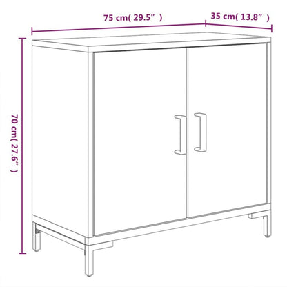 vidaXL Buffet noir 75x35x70 cm Bois de pin massif