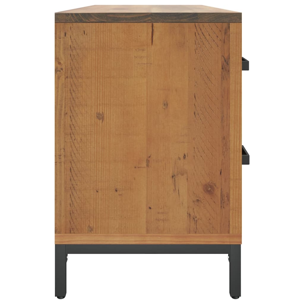 vidaXL Kommode Braun 110x30x45 cm Massivholz Kiefer