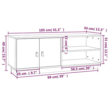 vidaXL TV-Schrank 105x34x40 cm Massivholz Kiefer