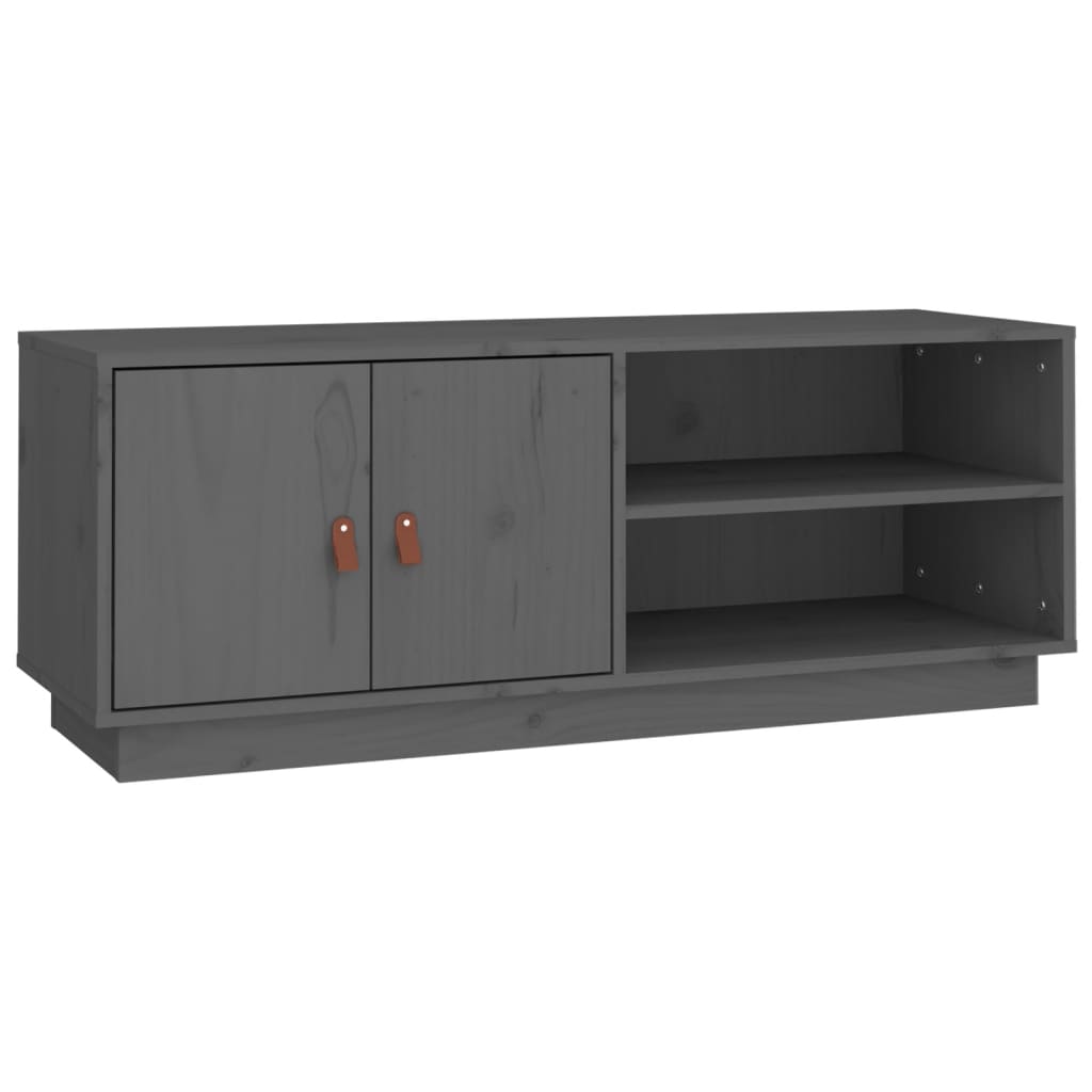 vidaXL Meuble TV gris 105x34x40 cm Pin massif