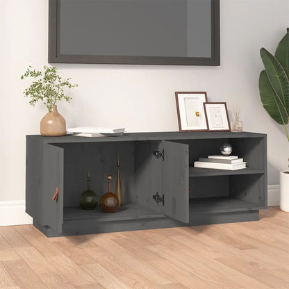 vidaXL Meuble TV gris 105x34x40 cm Pin massif