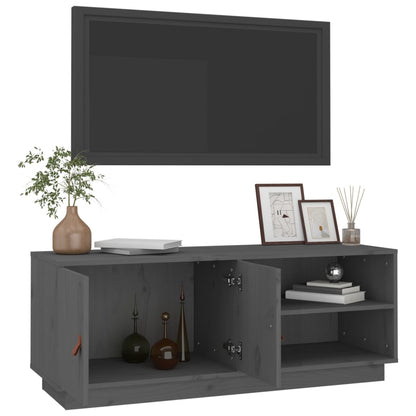 vidaXL Meuble TV gris 105x34x40 cm Pin massif