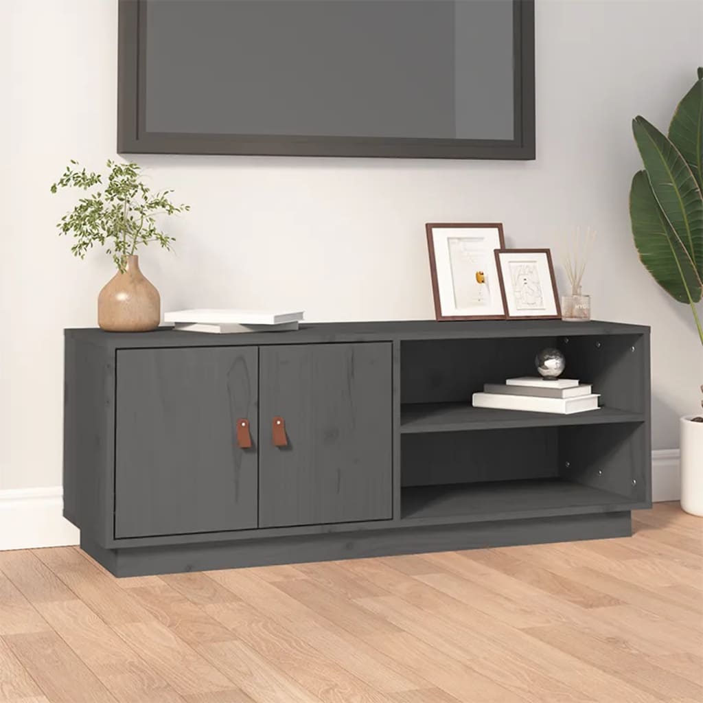 vidaXL Meuble TV gris 105x34x40 cm Pin massif