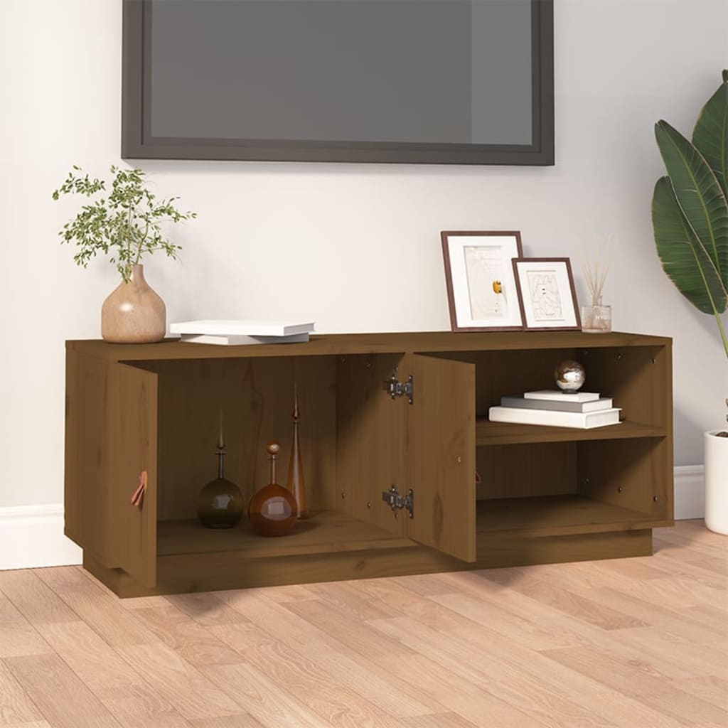 vidaXL TV-Schrank Honigbraun 105x34x40 cm Massivholz Kiefer