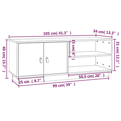 vidaXL TV-Schrank Honigbraun 105x34x40 cm Massivholz Kiefer