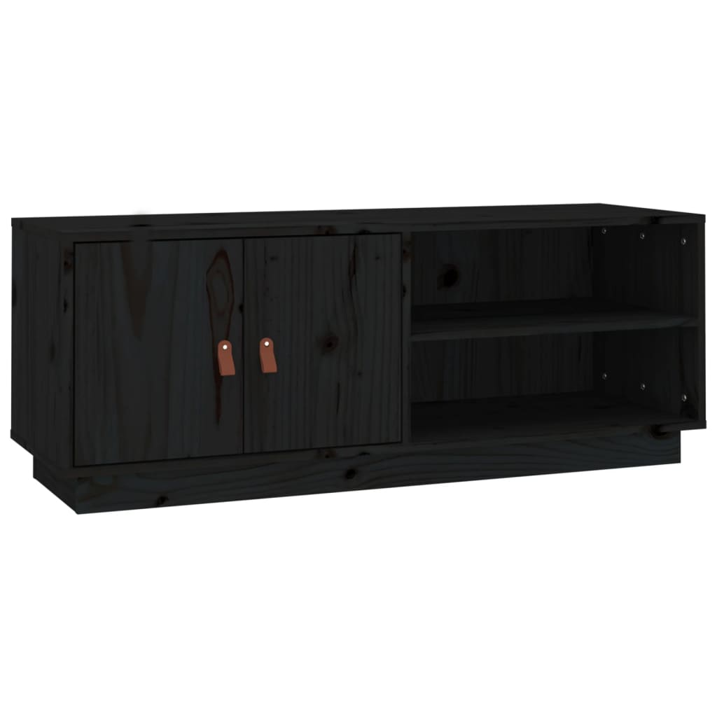 vidaXL Meuble TV Noir 105x34x40 cm Bois de pin massif
