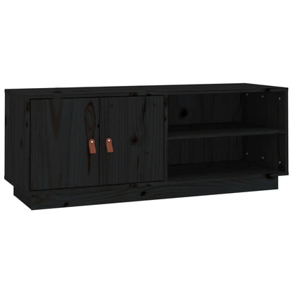 vidaXL Meuble TV Noir 105x34x40 cm Bois de pin massif