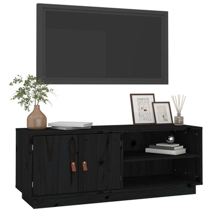 vidaXL Meuble TV Noir 105x34x40 cm Bois de pin massif