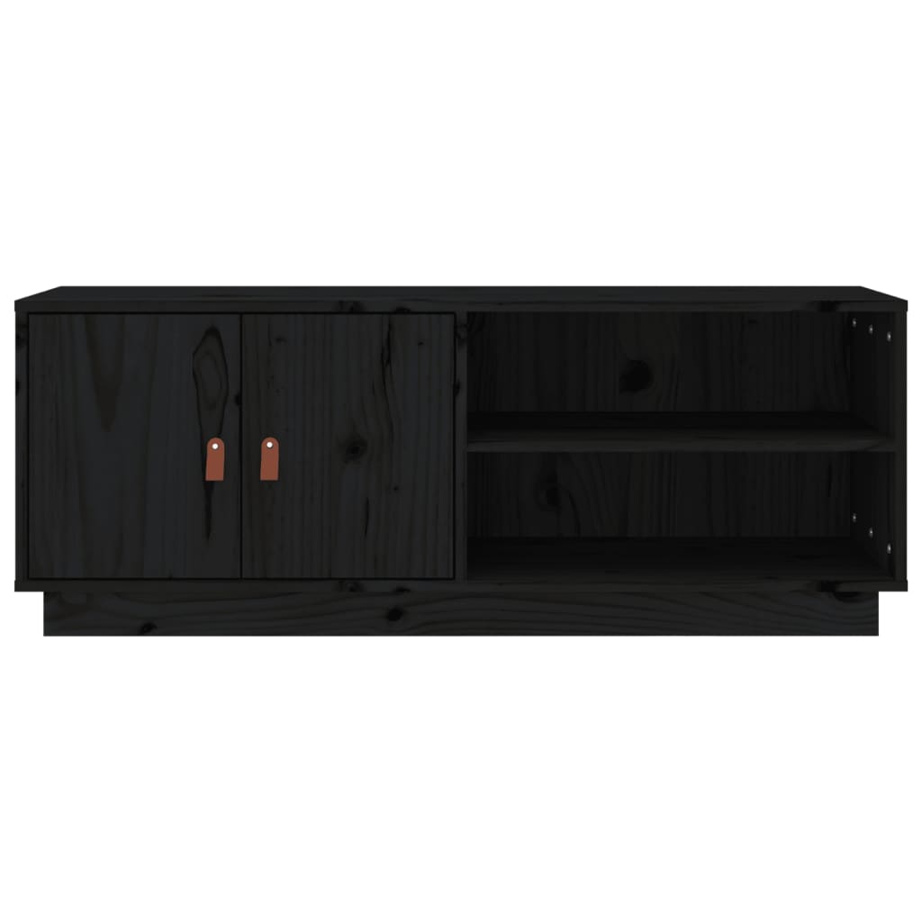 vidaXL Meuble TV Noir 105x34x40 cm Bois de pin massif