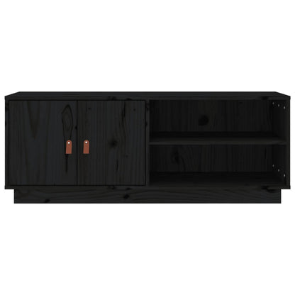 vidaXL Meuble TV Noir 105x34x40 cm Bois de pin massif