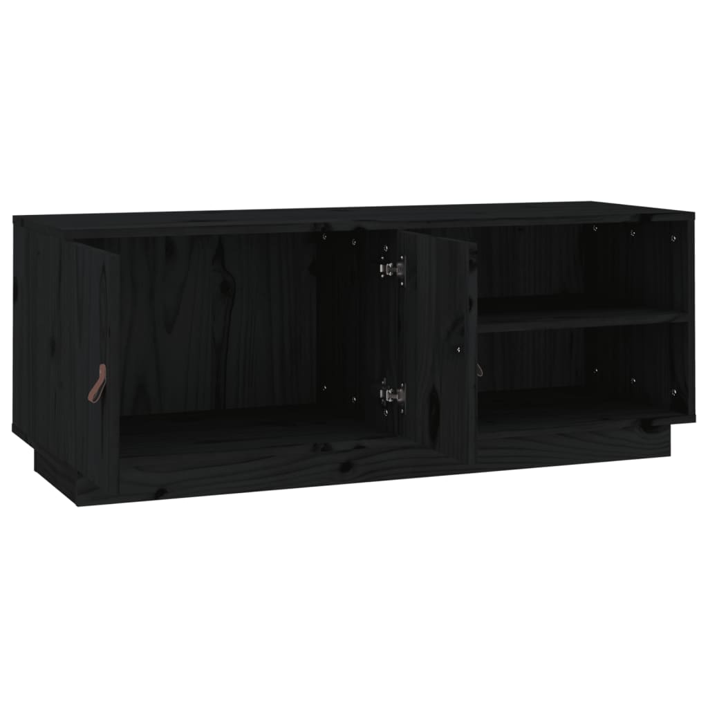 vidaXL Meuble TV Noir 105x34x40 cm Bois de pin massif
