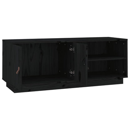 vidaXL Meuble TV Noir 105x34x40 cm Bois de pin massif