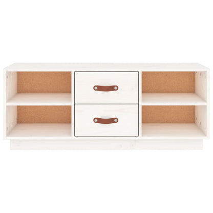 vidaXL Meuble TV blanc 100x34x40 cm Bois de pin massif