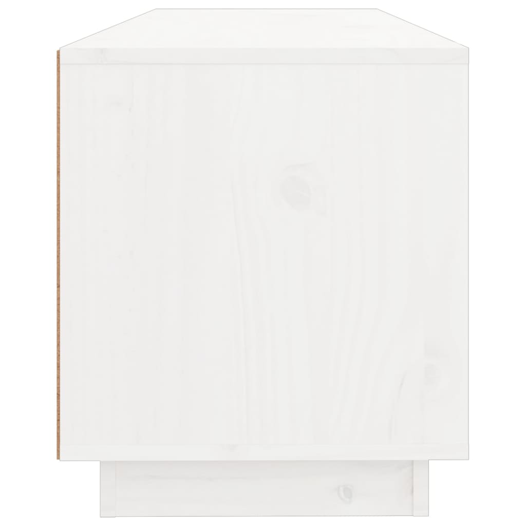 vidaXL Meuble TV blanc 100x34x40 cm Bois de pin massif