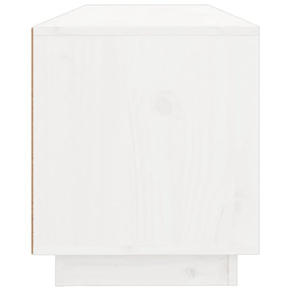 vidaXL Meuble TV blanc 100x34x40 cm Bois de pin massif