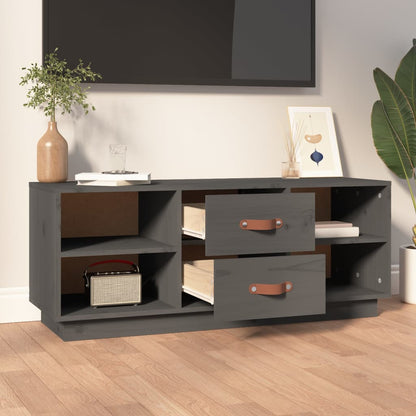 vidaXL Meuble TV gris 100x34x40 cm bois de pin massif