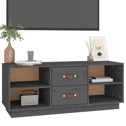 vidaXL Meuble TV gris 100x34x40 cm bois de pin massif