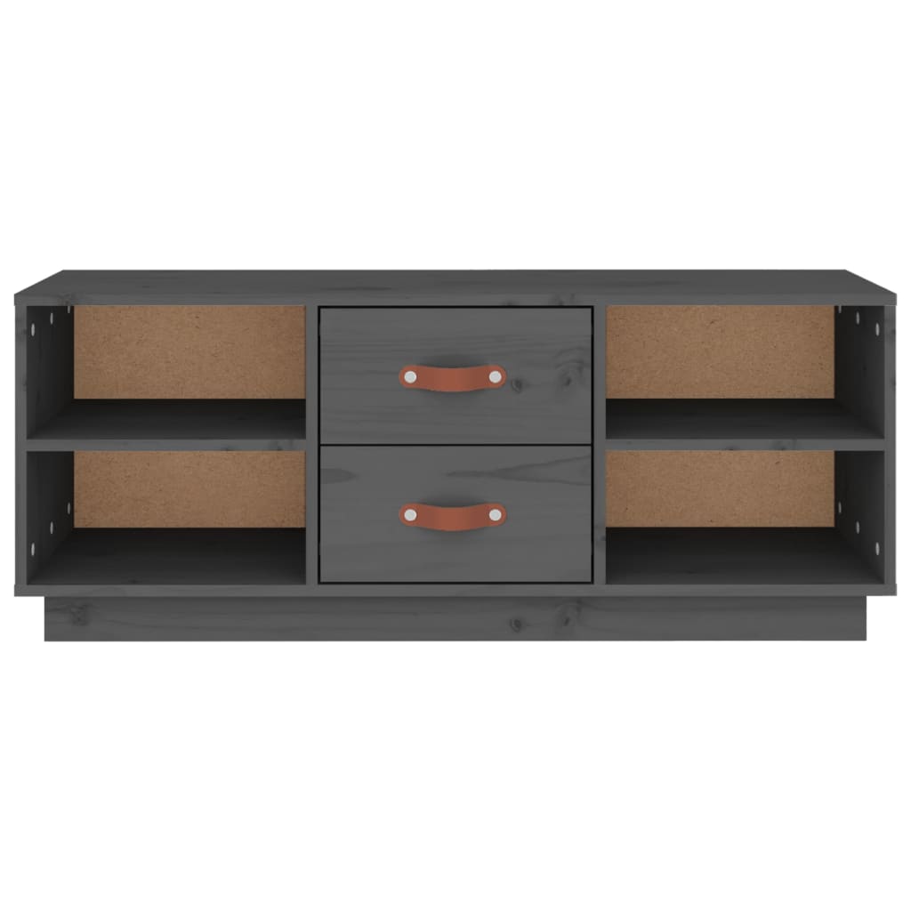 vidaXL Meuble TV gris 100x34x40 cm bois de pin massif