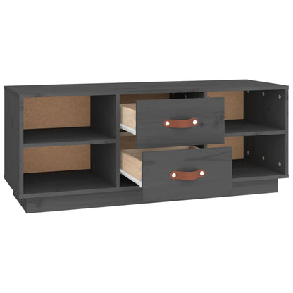 vidaXL Meuble TV gris 100x34x40 cm bois de pin massif