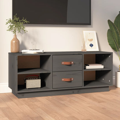 vidaXL Meuble TV gris 100x34x40 cm bois de pin massif