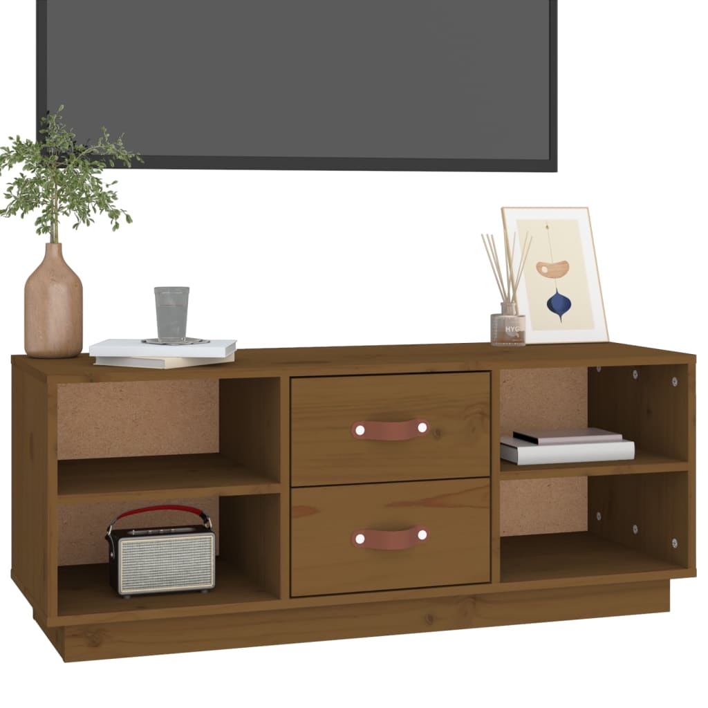vidaXL TV-Schrank Honigbraun 100x34x40 cm Massivholz Kiefer