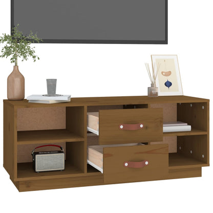 vidaXL TV-Schrank Honigbraun 100x34x40 cm Massivholz Kiefer