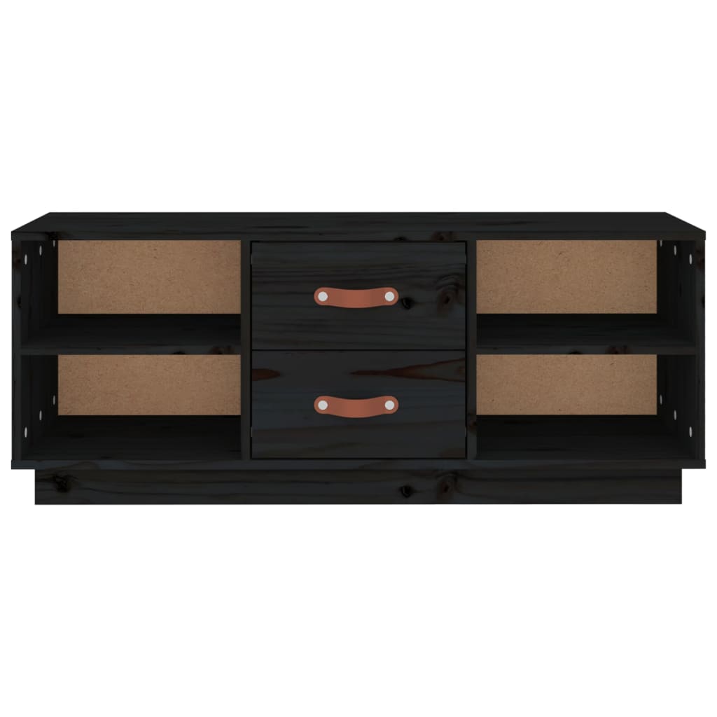 vidaXL Meuble TV Noir 100x34x40 cm Bois de pin massif