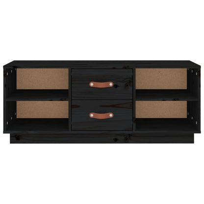 vidaXL Meuble TV Noir 100x34x40 cm Bois de pin massif