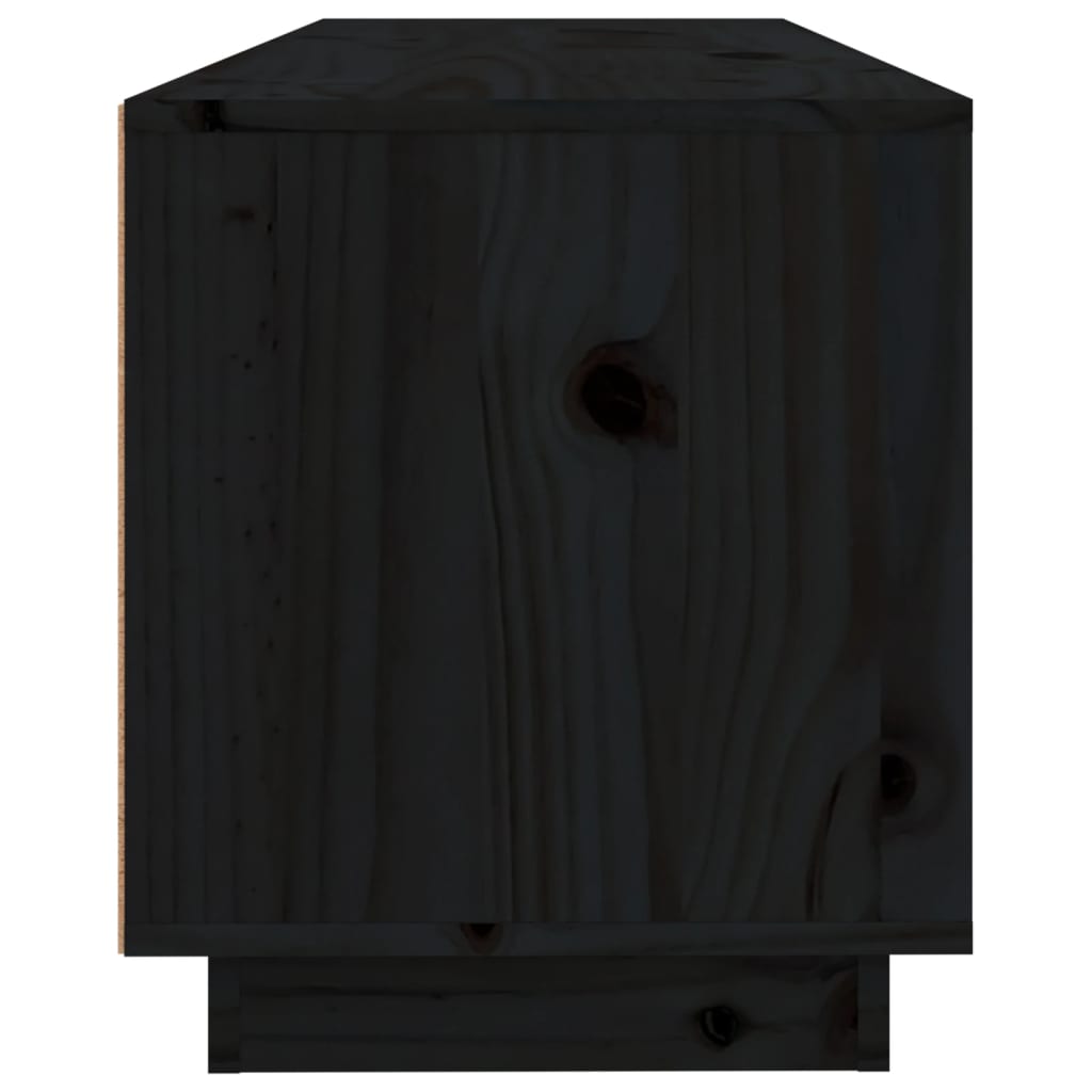 vidaXL Meuble TV Noir 100x34x40 cm Bois de pin massif